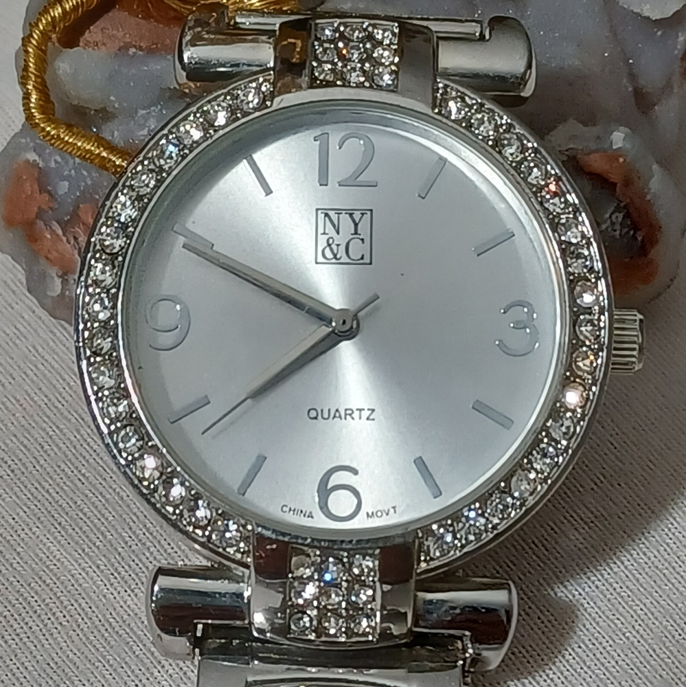 NY & Co. SILVER RHINESTONE WATCH